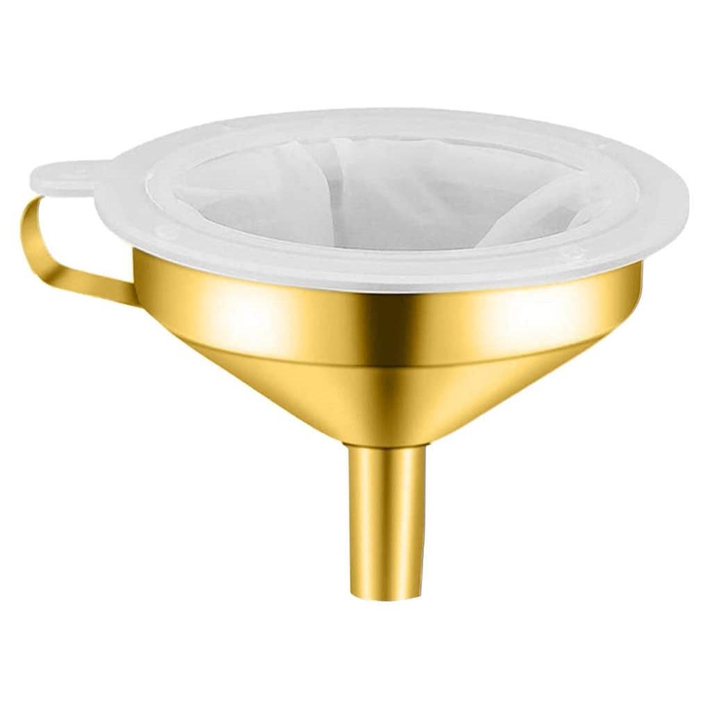 Embudo de Acero Inoxidable IAXSEE 12.7 cm con Colador Fino