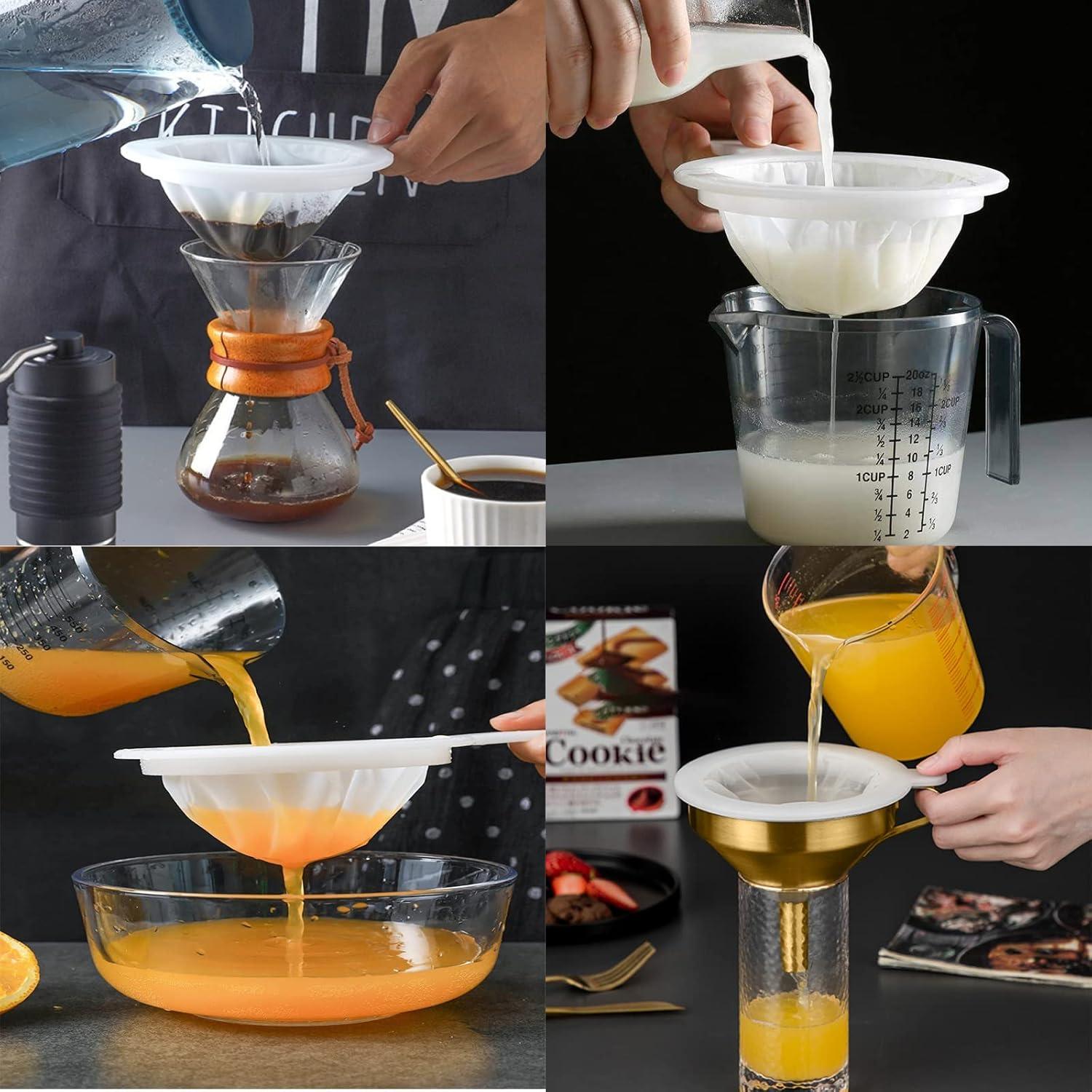 Embudo de Acero Inoxidable IAXSEE 12.7 cm con Colador Fino