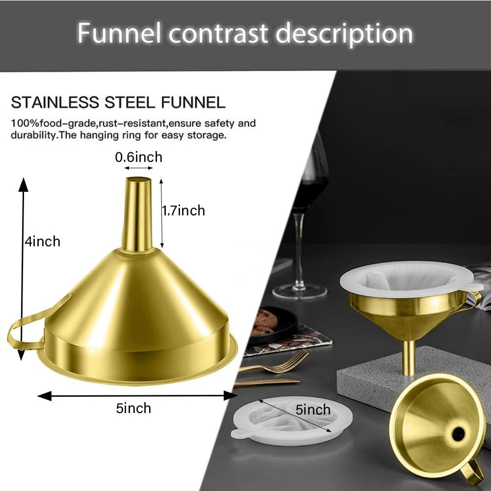 Embudo de Acero Inoxidable IAXSEE 12.7 cm con Colador Fino