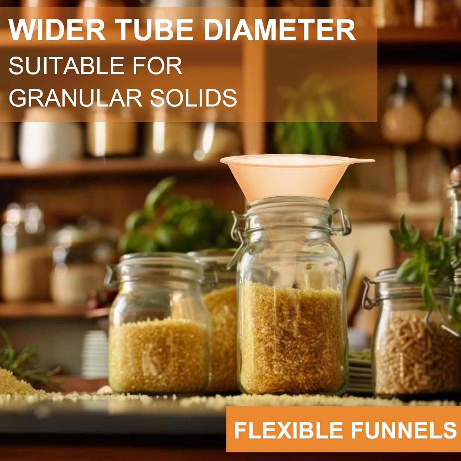 Juego de 5 Embudos de Plástico Multiusos para Cocina