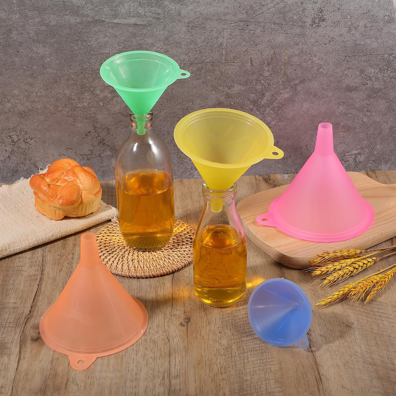 Juego de 5 Embudos de Plástico Multiusos para Cocina