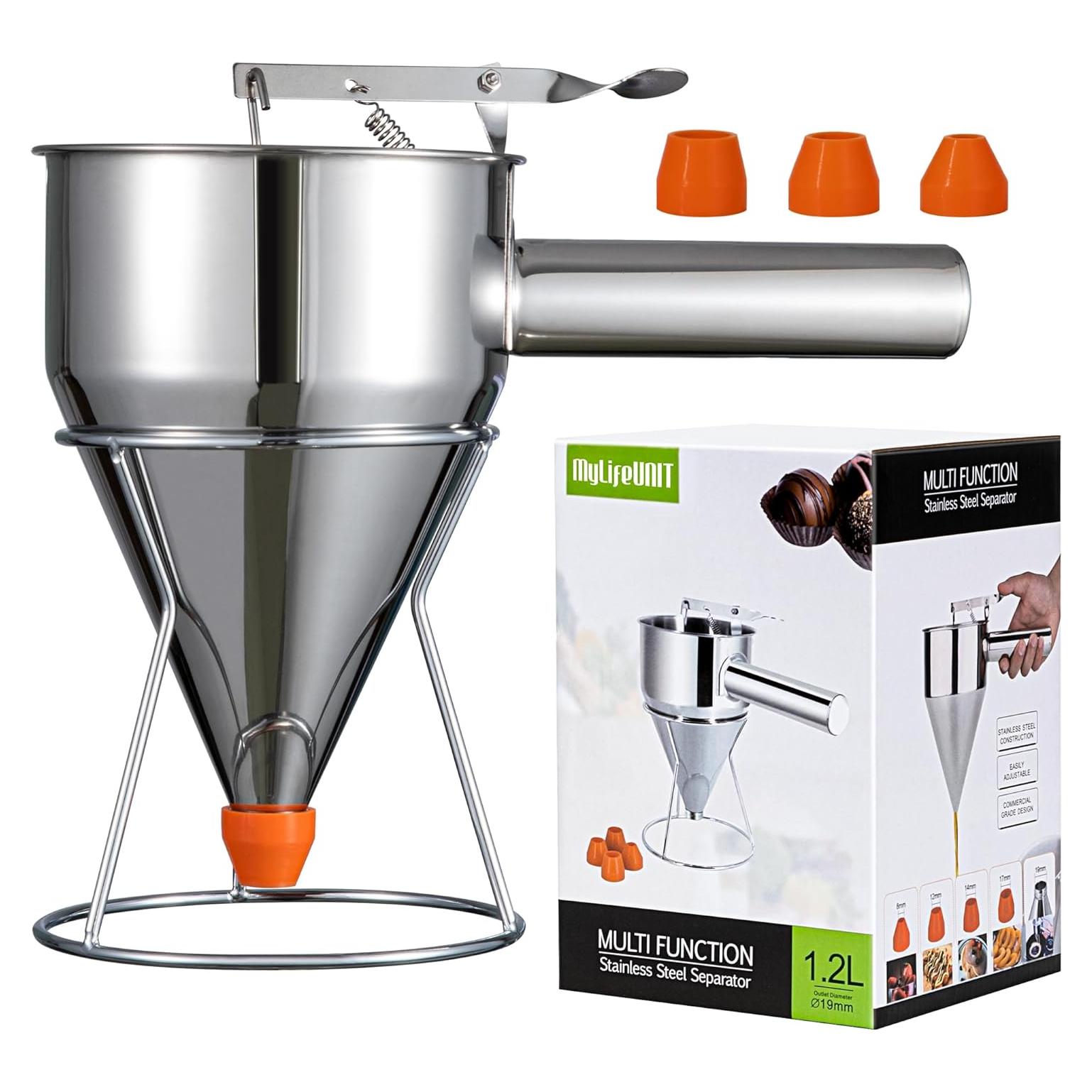 Dispensador de Masa para Panqueques MyLifeUNIT 1.2L Acero Inoxidable