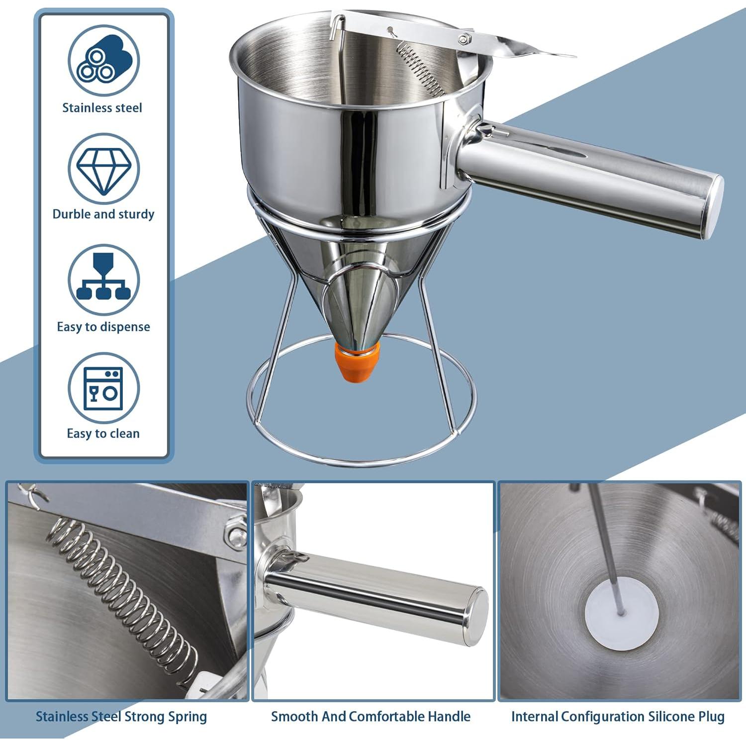 Dispensador de Masa para Panqueques MyLifeUNIT 1.2L Acero Inoxidable