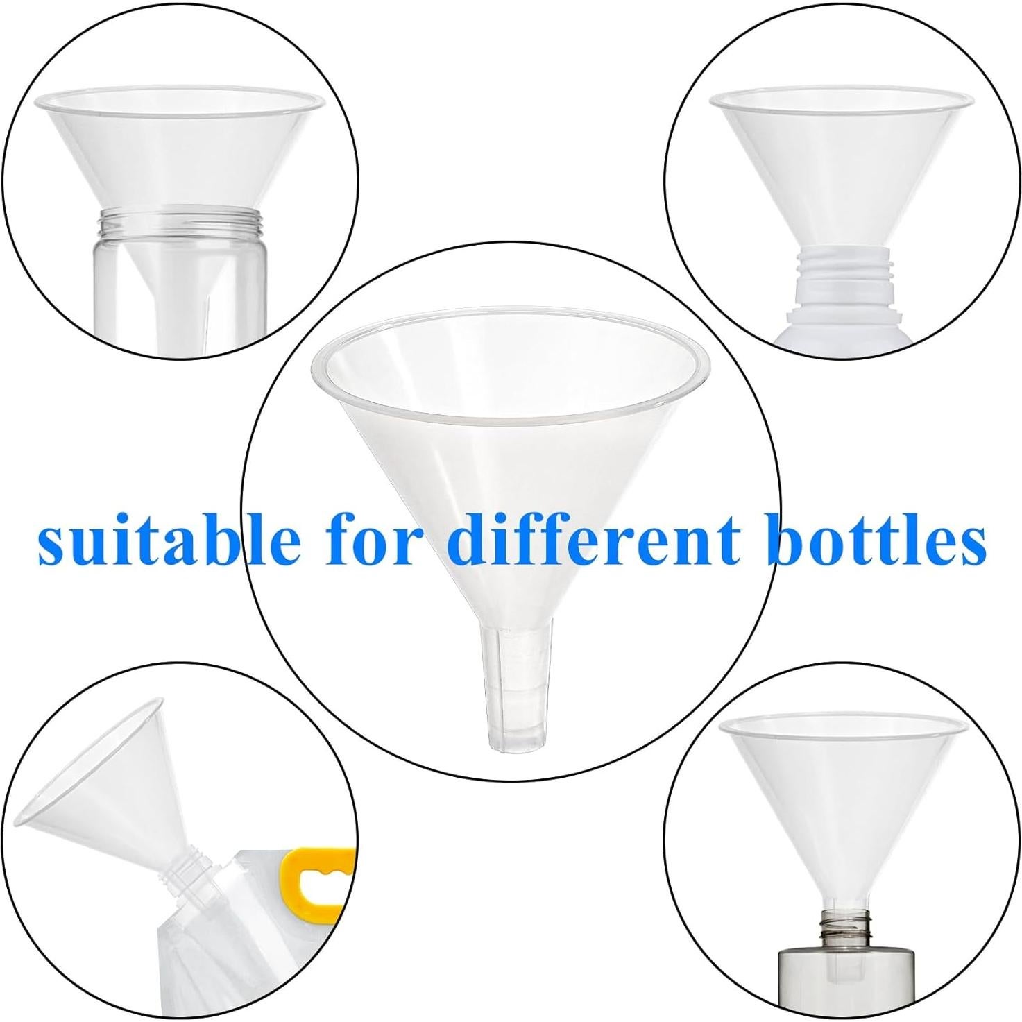 Juego de 20 Embudos de Plástico Tebery 11.9 cm Boca Ancha