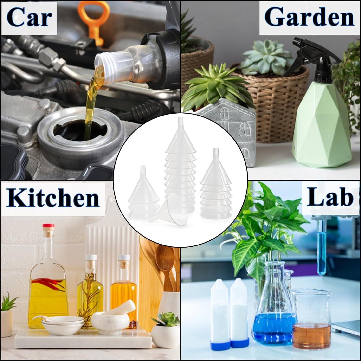 Juego de 20 Embudos de Plástico Tebery 11.9 cm Boca Ancha