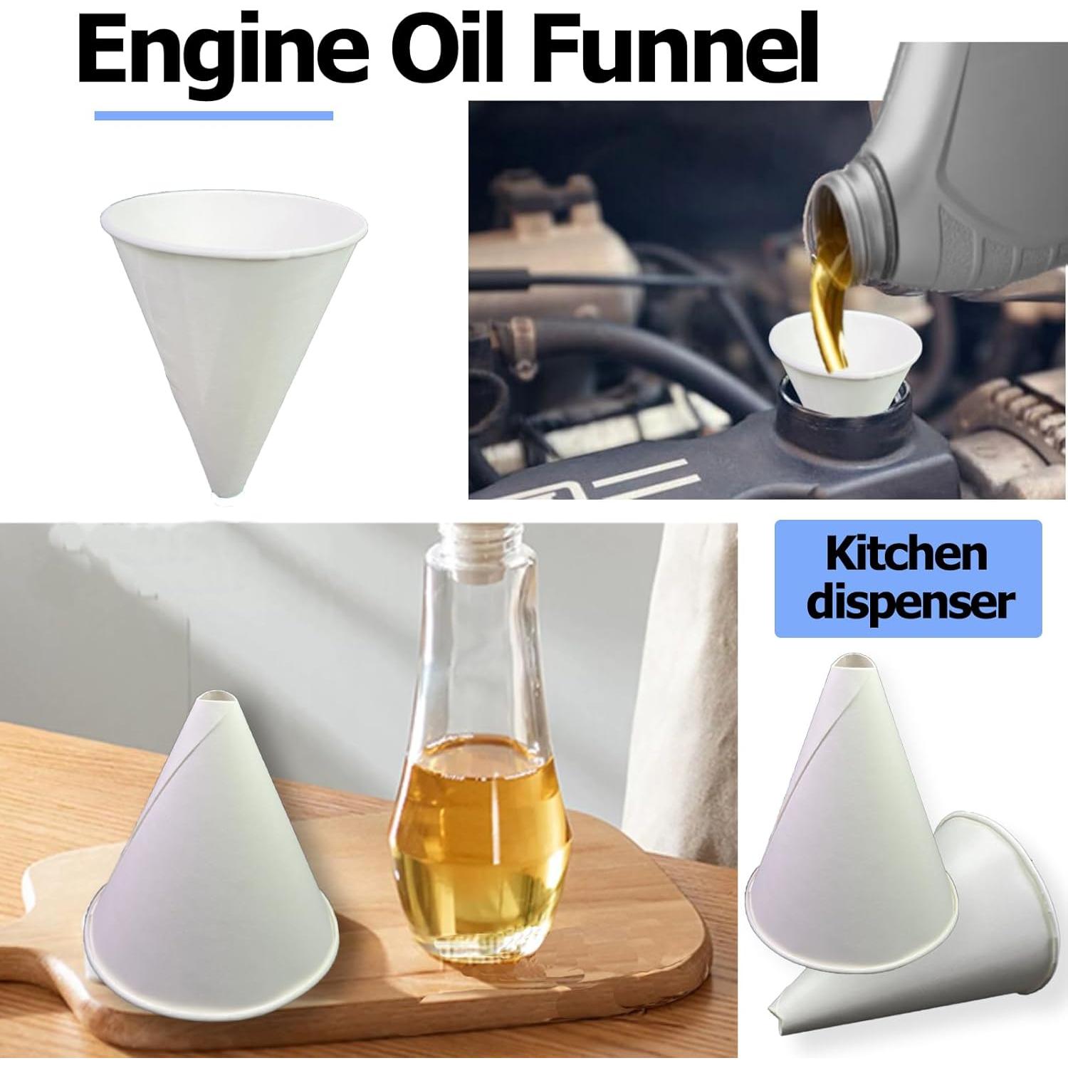 100 Embudos de Papel Desechables Euslbak para Aceite 8.5cm