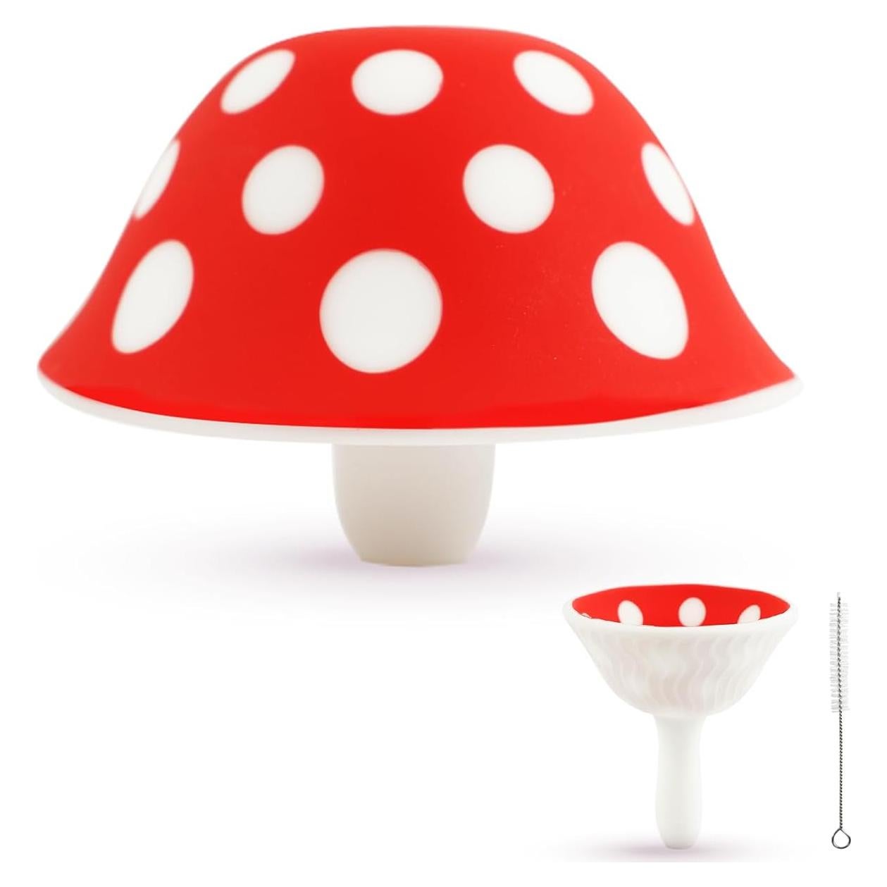 Embudo de Silicona Plegable Suohheh en Forma de Hongo - 2 Cepillos