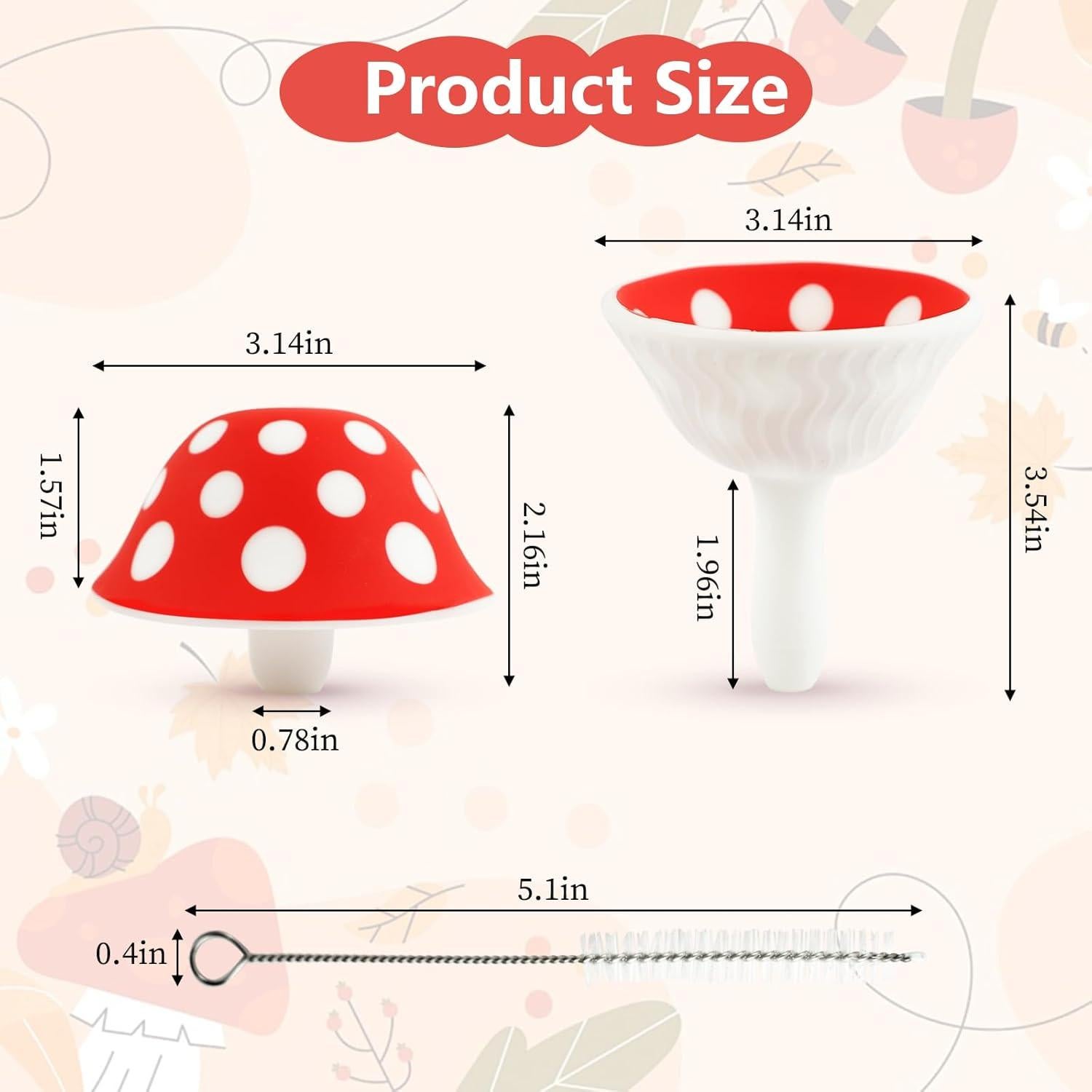 Embudo de Silicona Plegable Suohheh en Forma de Hongo - 2 Cepillos