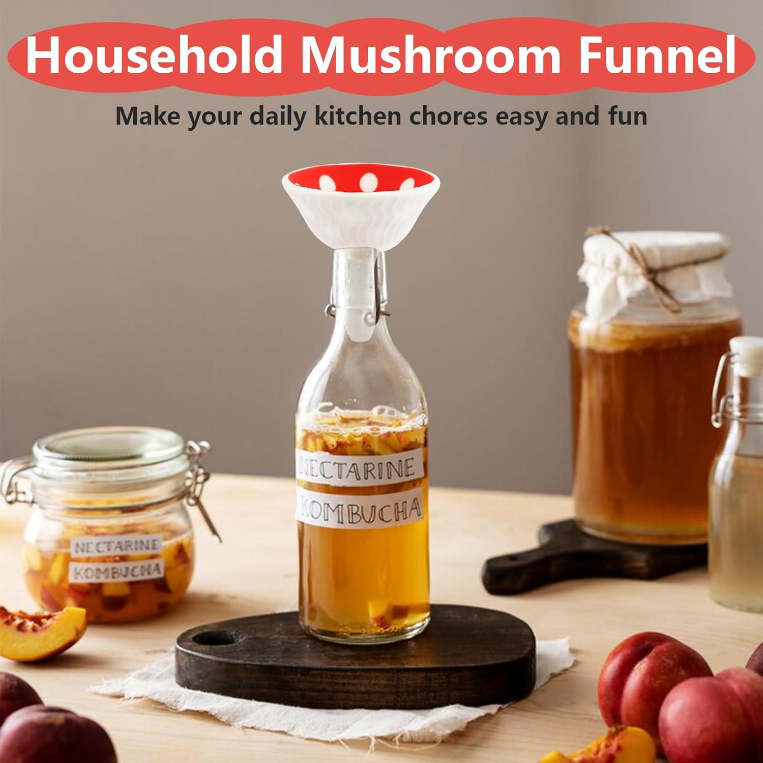 Embudo de Silicona Plegable Suohheh en Forma de Hongo - 2 Cepillos