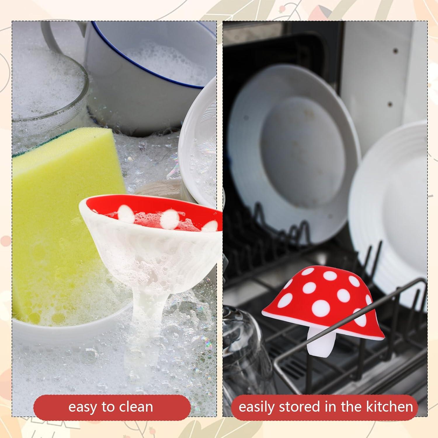 Embudo de Silicona Plegable Suohheh en Forma de Hongo - 2 Cepillos