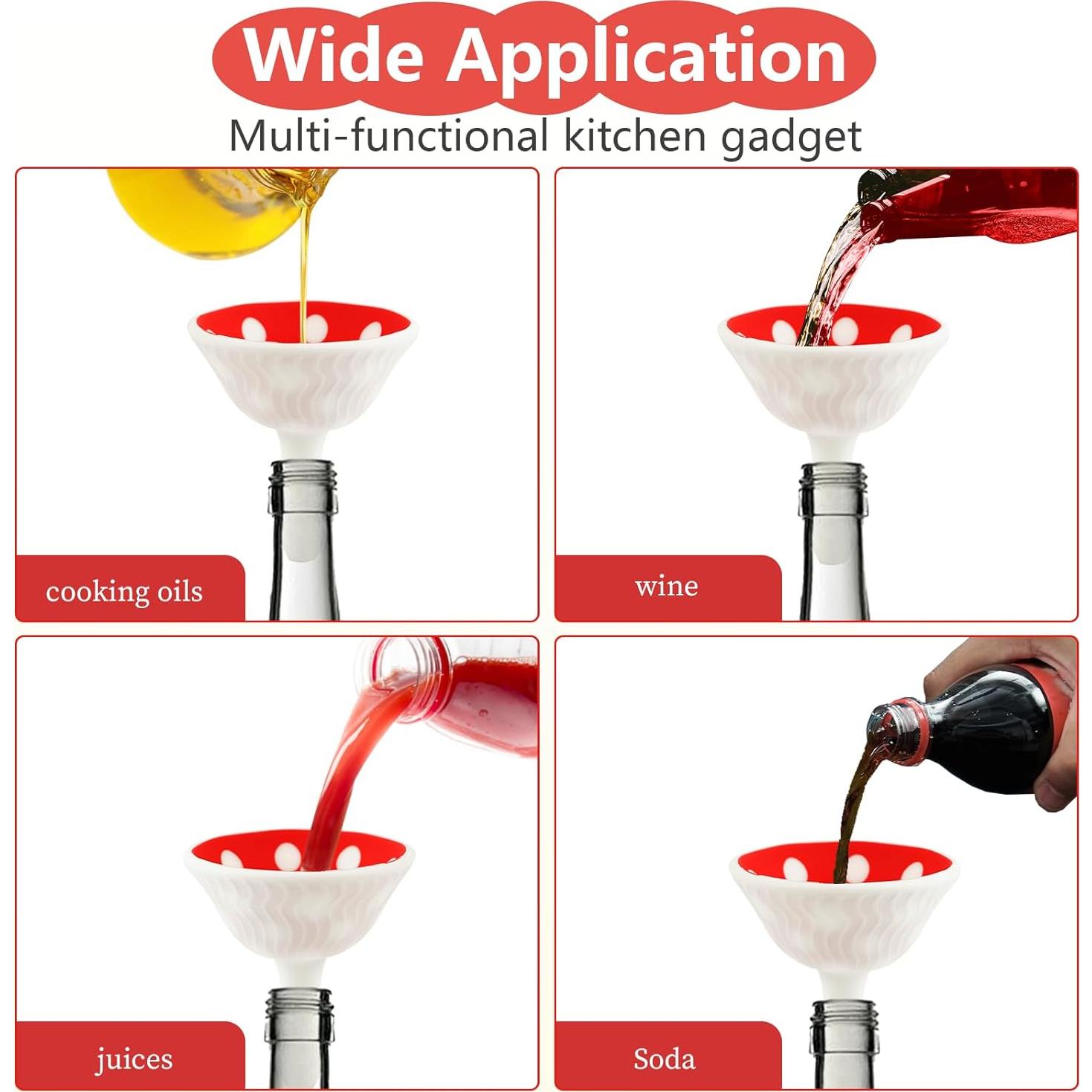 Embudo de Silicona Plegable Suohheh en Forma de Hongo - 2 Cepillos