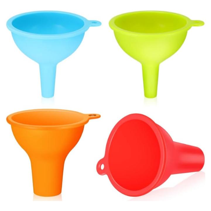Juego de 4 embudos de cocina Tangseajiao silicona colapsables