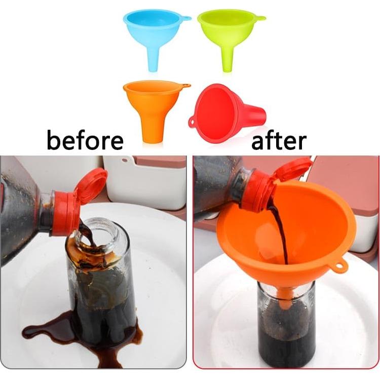 Juego de 4 embudos de cocina Tangseajiao silicona colapsables