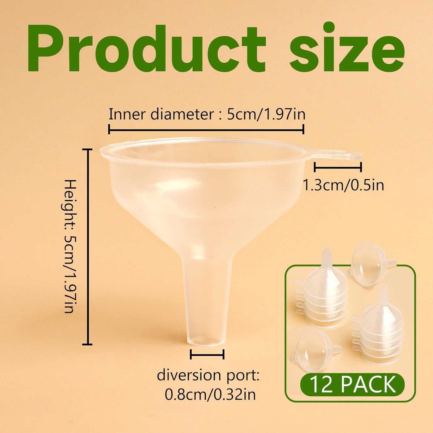 Paquete de 12 embudos pequeños SBYURE de polietileno 5cm