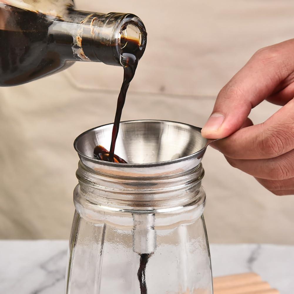 Set de 3 Embudos de Acero Inoxidable GSHLLO con 2 Cepillos