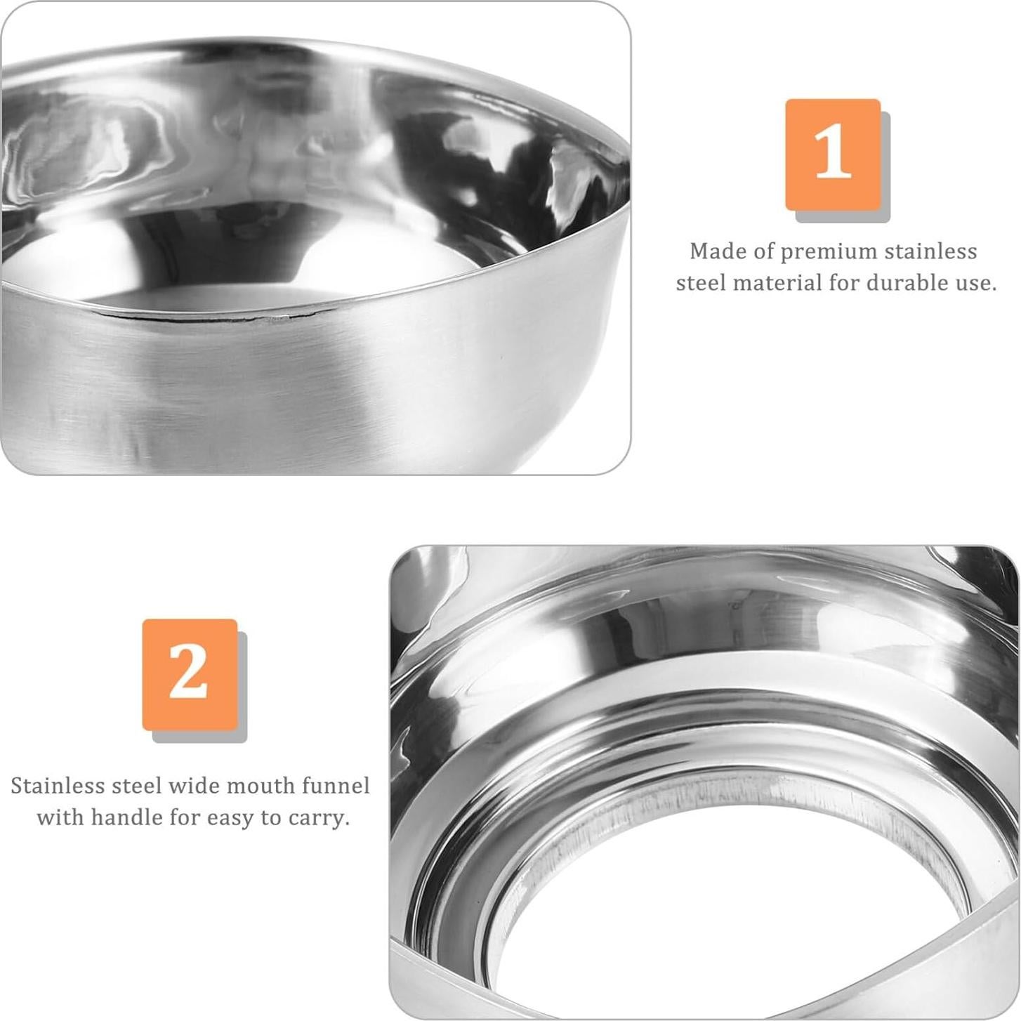 Embudo de Conservación Hemoton Acero Inoxidable Boca Ancha 5.5cm