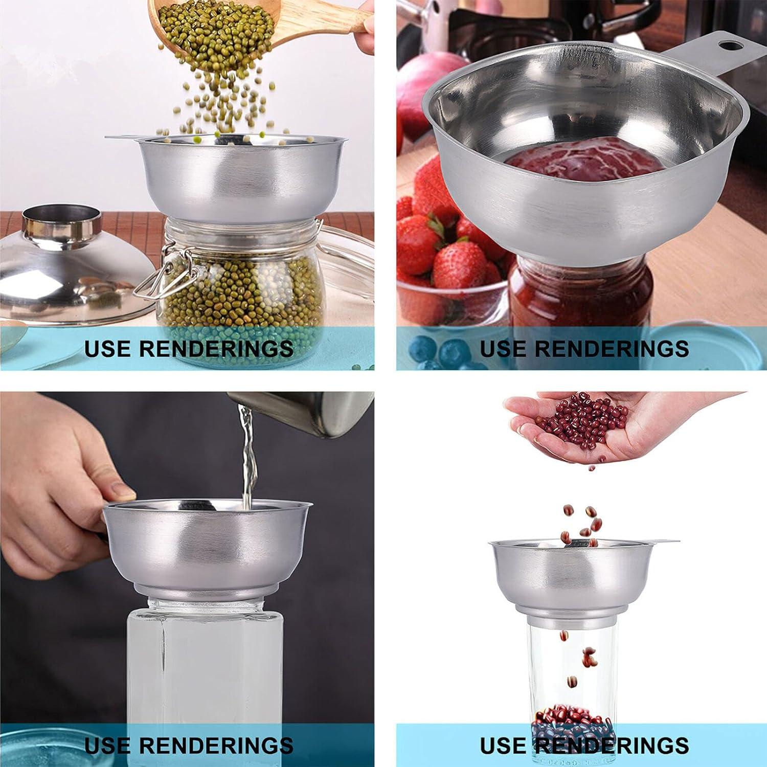 Embudo de Conservación Hemoton Acero Inoxidable Boca Ancha 5.5cm