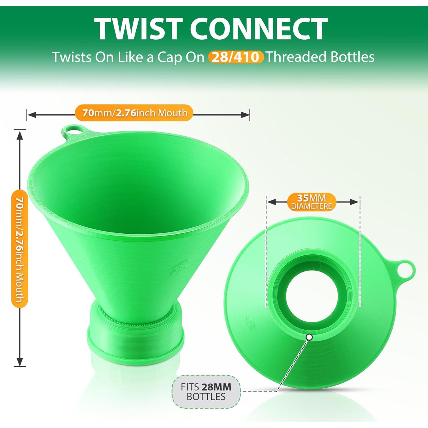 2 Embudos Rosqueados Dunkive para Llenado de Botellas 30mm