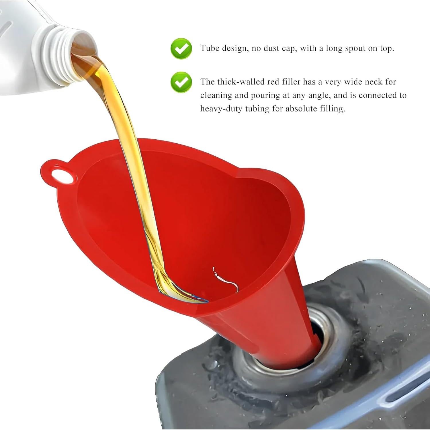 2 Embudos de Aceite ZNDAW de Plástico Cuello Largo 29 cm