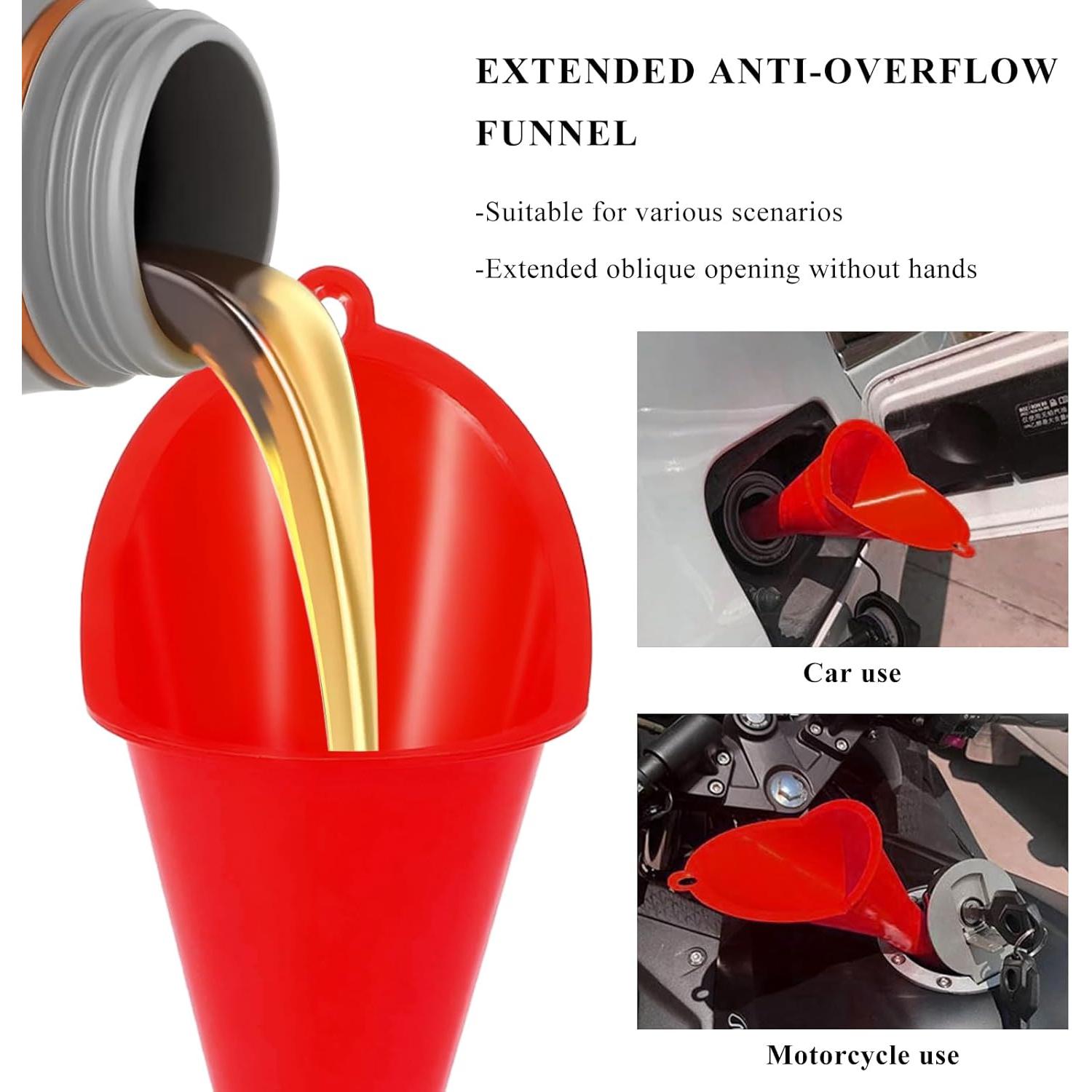 2 Embudos de Aceite ZNDAW de Plástico Cuello Largo 29 cm