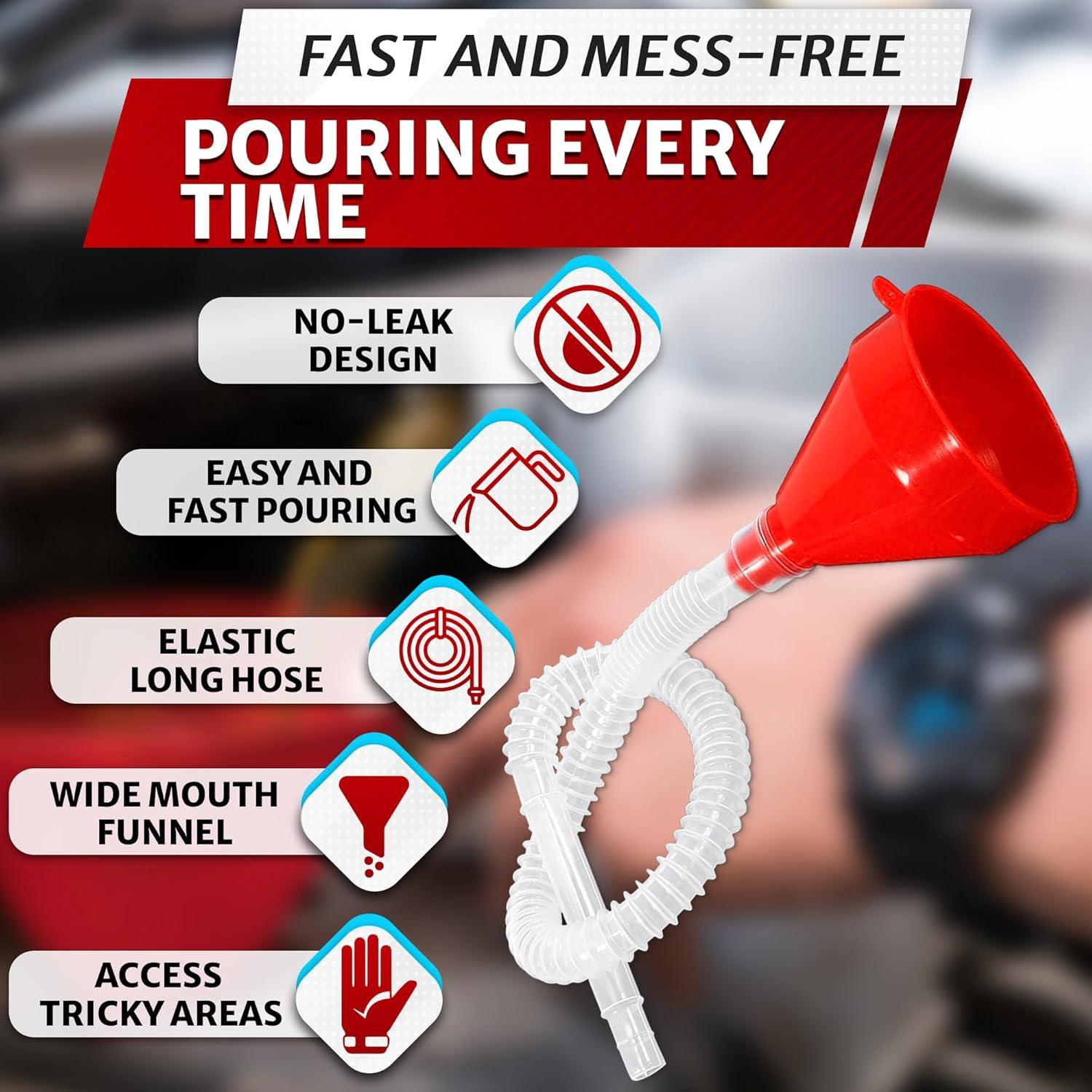 Embudo Flexible PIKTIME 3" x 58.42 cm para Aceite y Riego