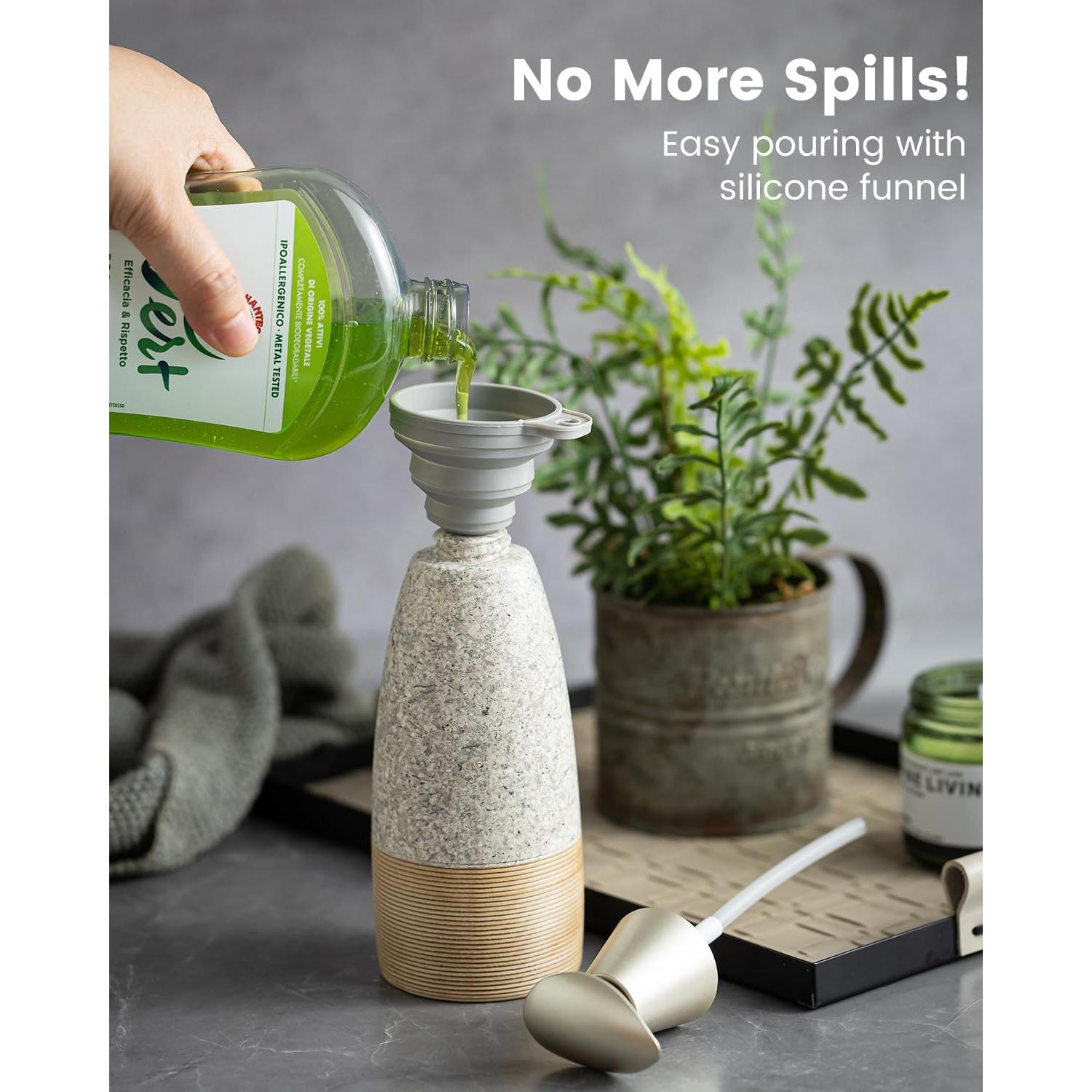 Dispensador de Jabón Cerámica Zoeeker 12oz Gris Granito