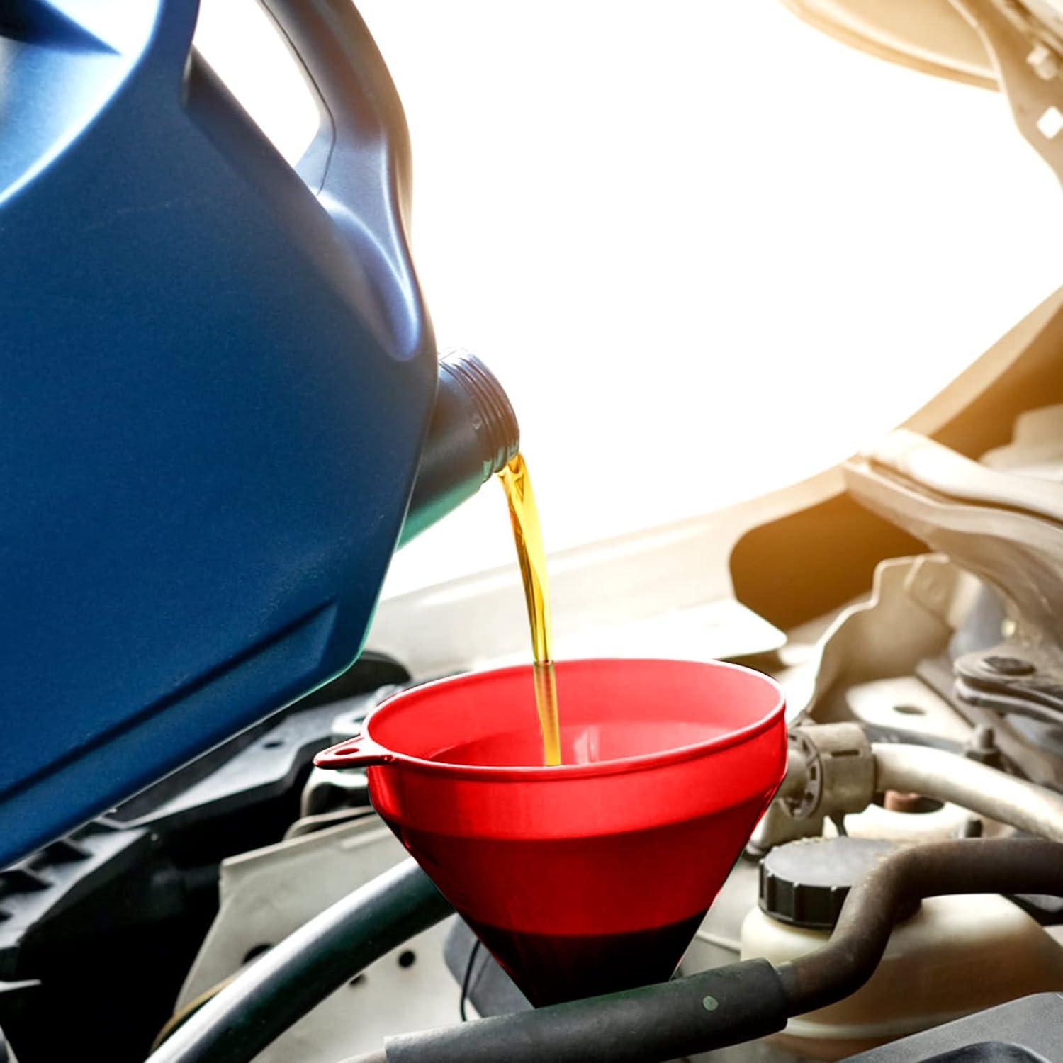 Juego de 4 embudos automotrices HexinYigjly con filtro y pico