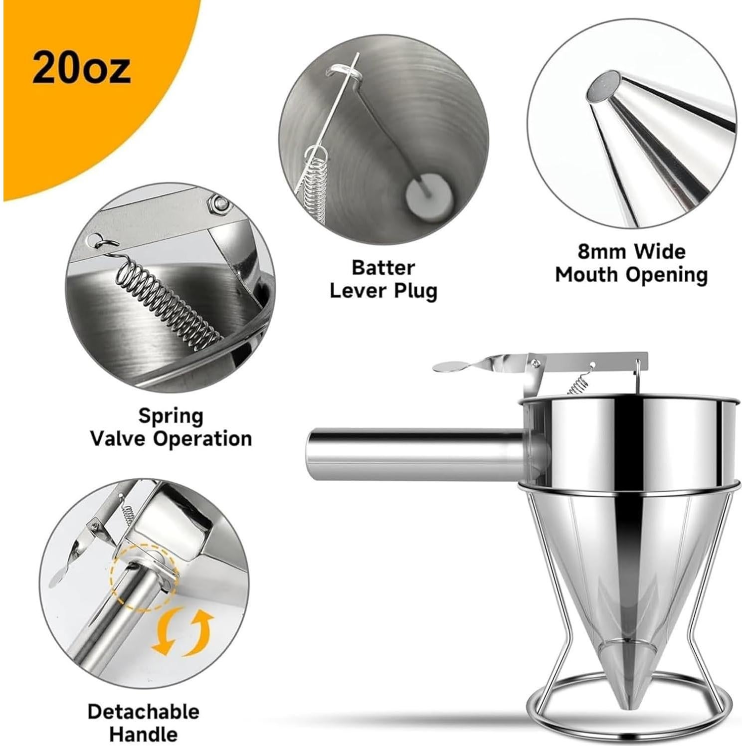 Dispensador de Masa 600ml Acero Inoxidable YWHWXB con Soporte