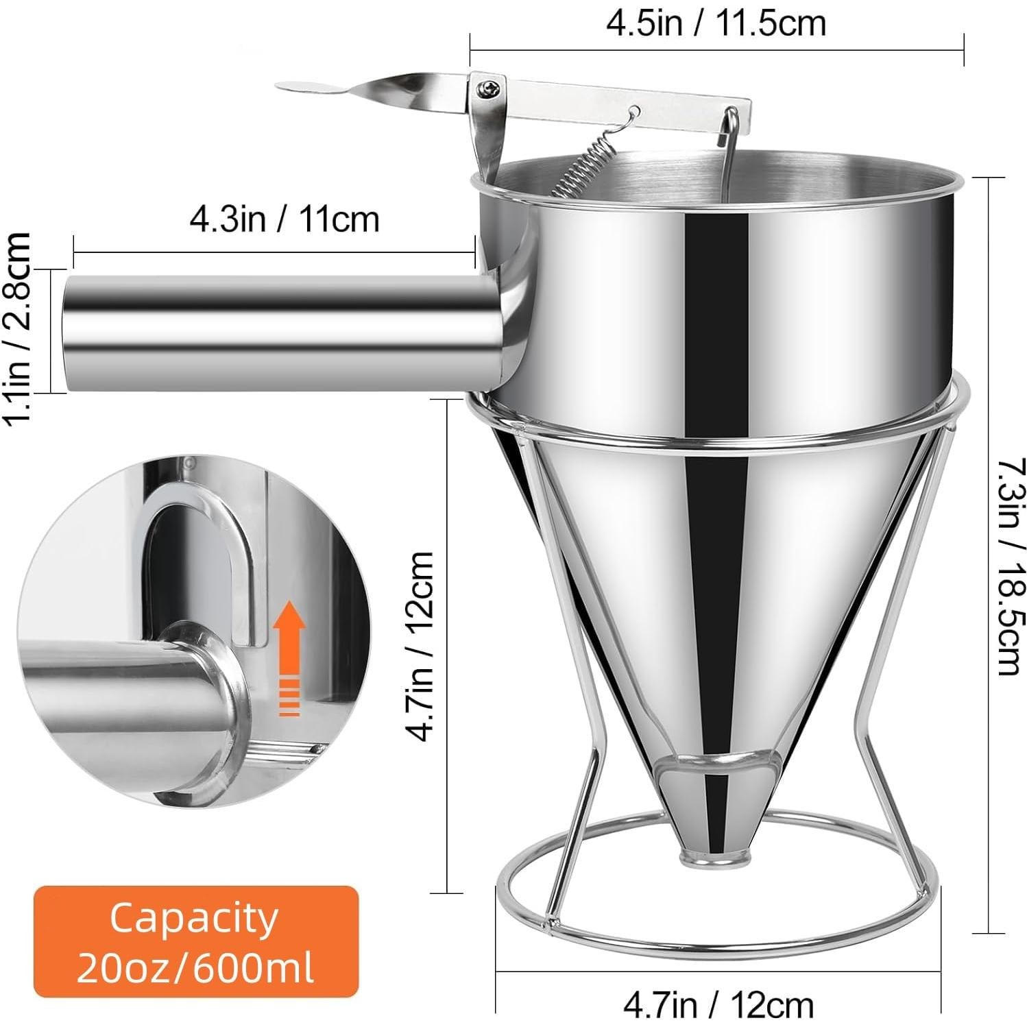 Dispensador de Masa 600ml Acero Inoxidable YWHWXB con Soporte