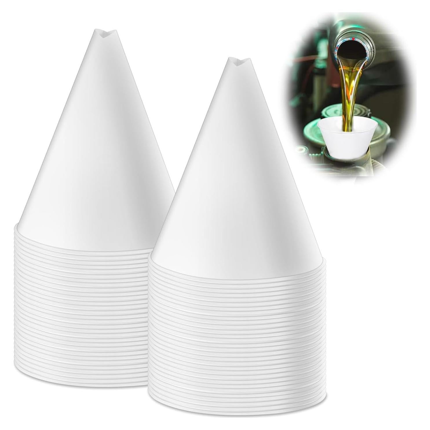 60 Embudos de Papel Desechables para Aceite Lemecima 8.89cm