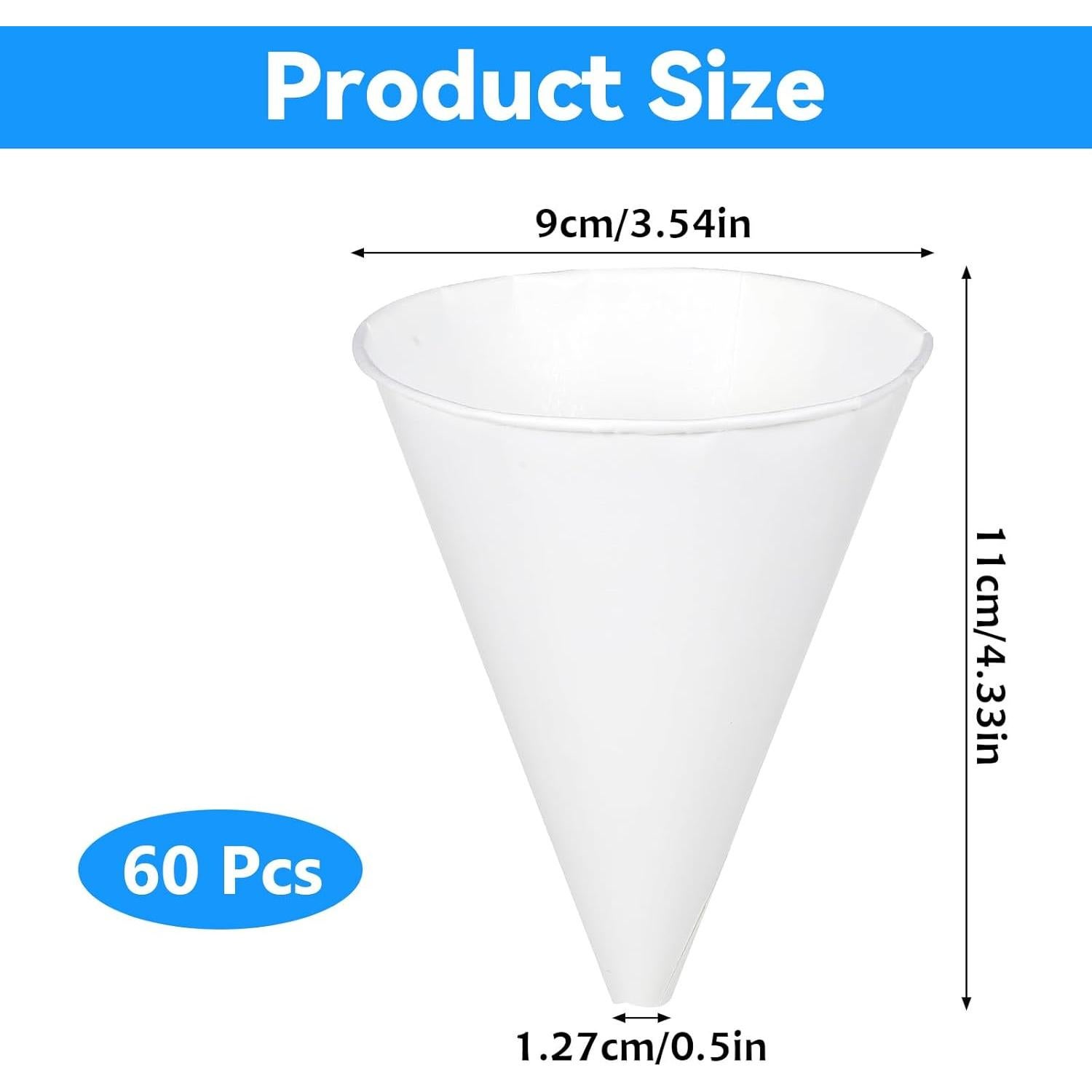 60 Embudos de Papel Desechables para Aceite Lemecima 8.89cm