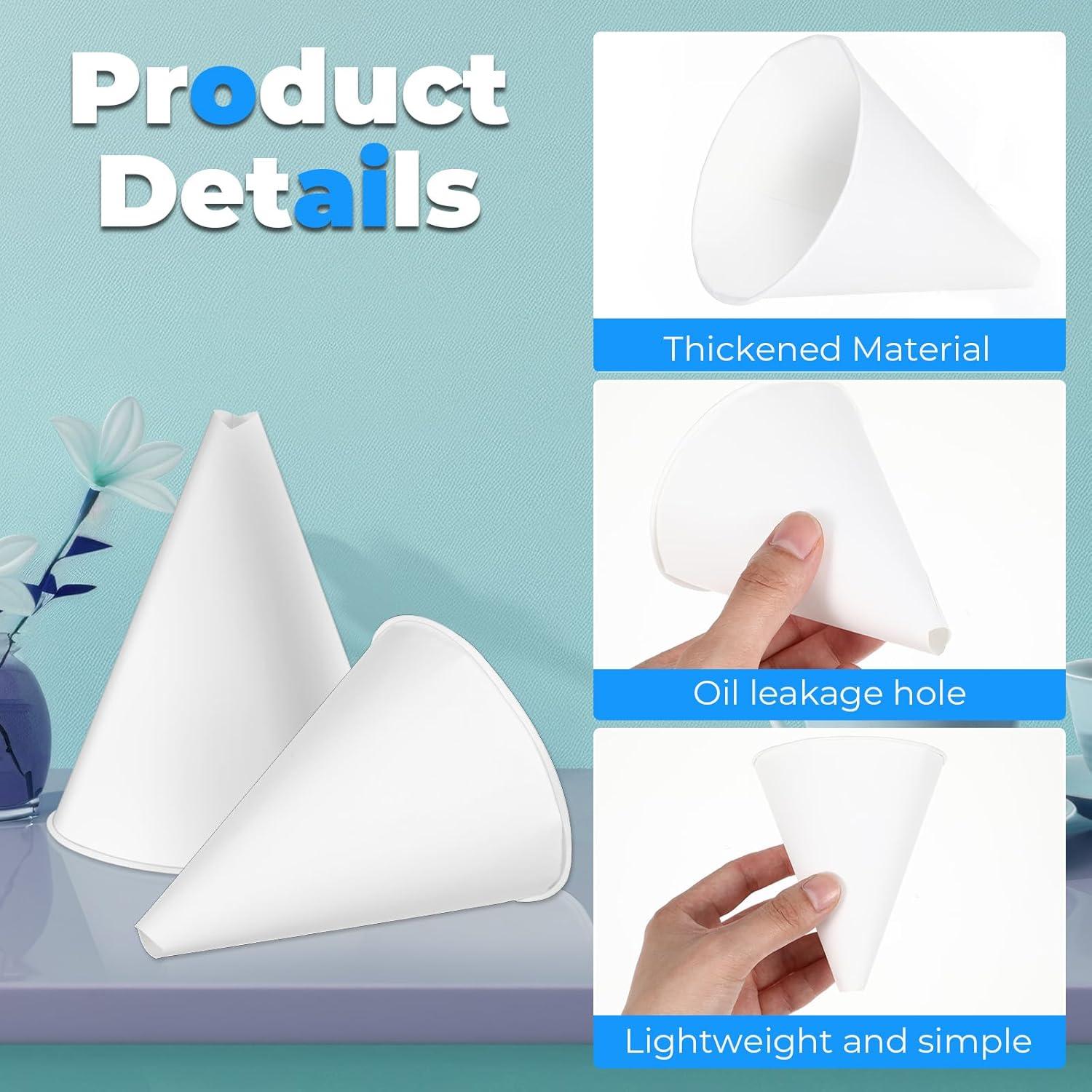 60 Embudos de Papel Desechables para Aceite Lemecima 8.89cm