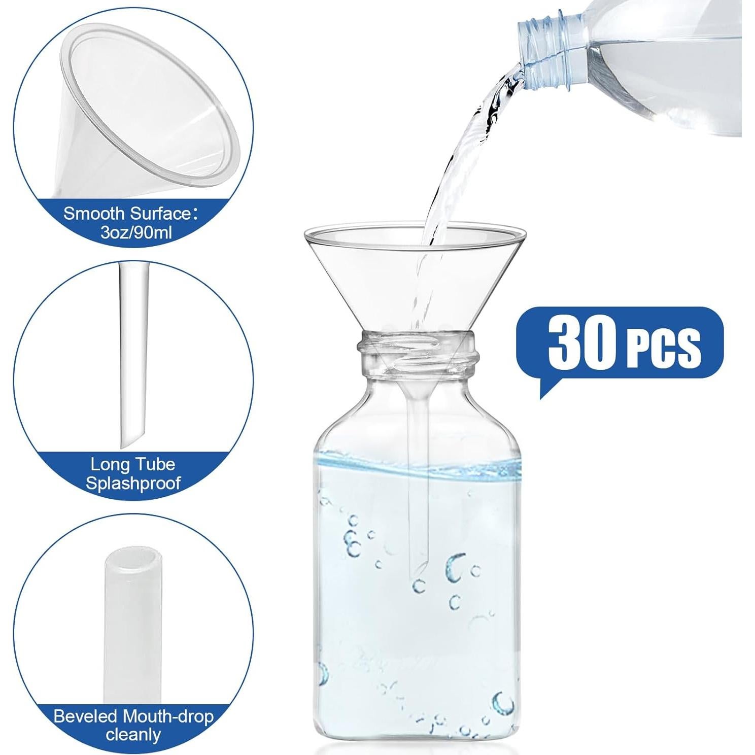 Juego de 30 embudos de plástico Aemygo 90mm para laboratorio