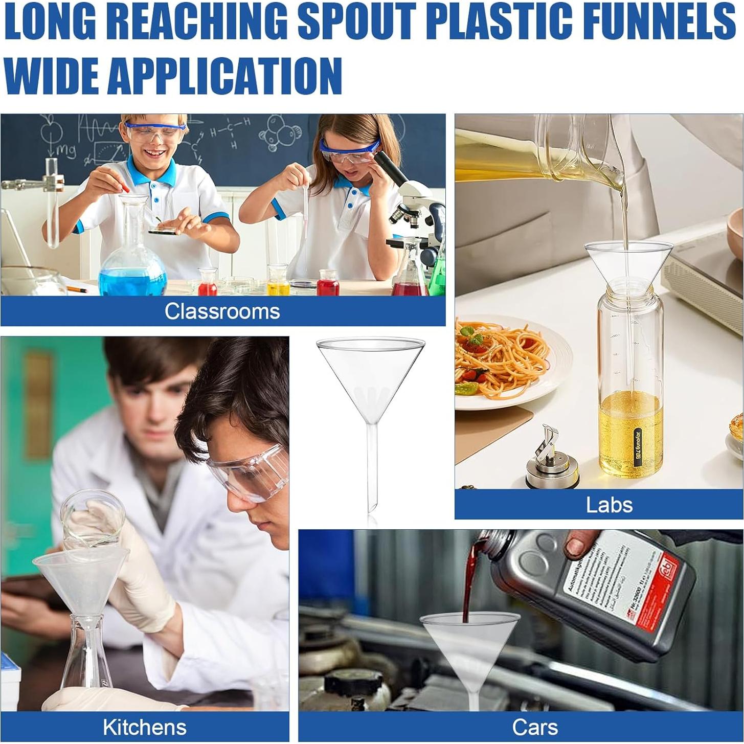 Juego de 30 embudos de plástico Aemygo 90mm para laboratorio