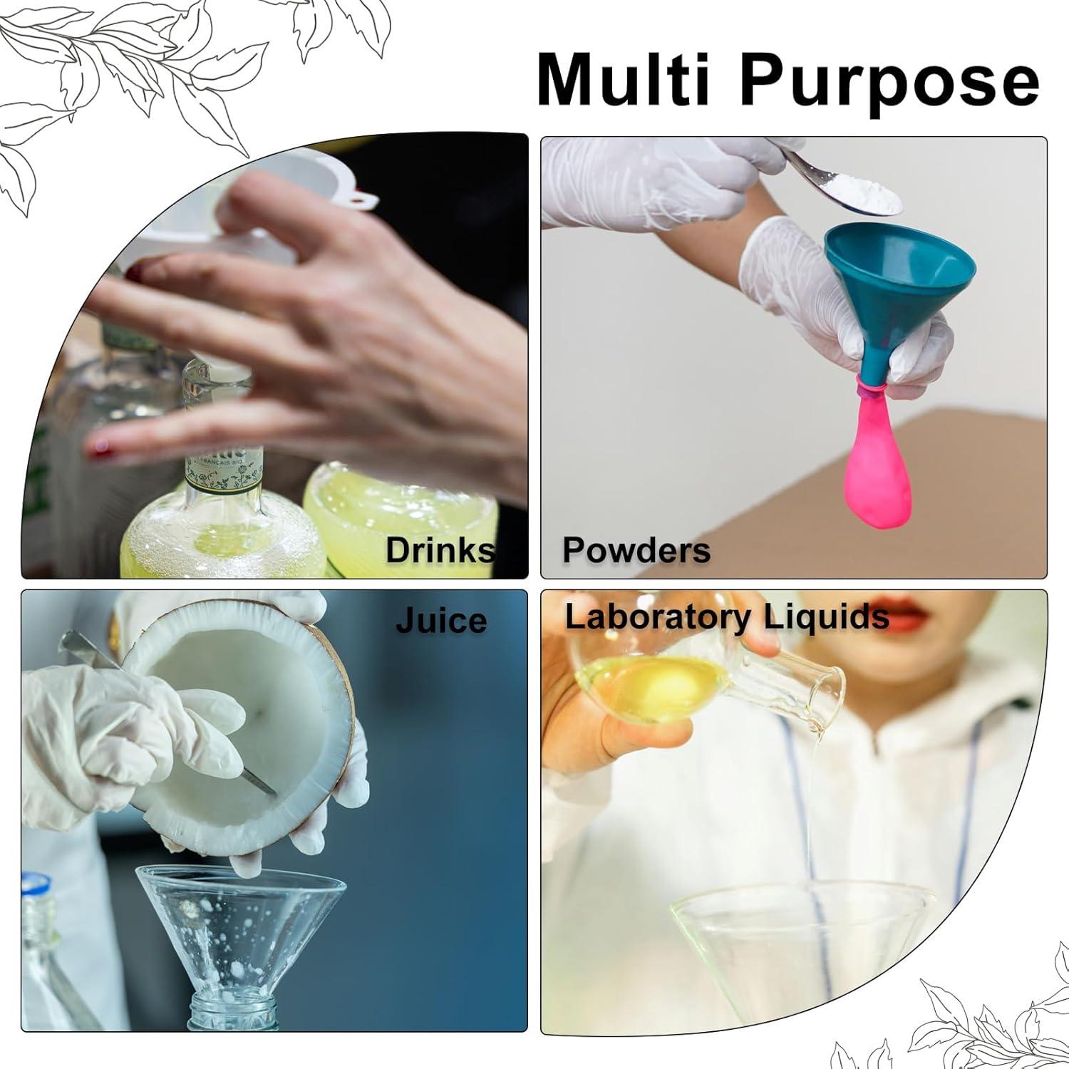 Embudo de Plástico Transparente PATIKIL 75mm 4 Pcs Multifuncional