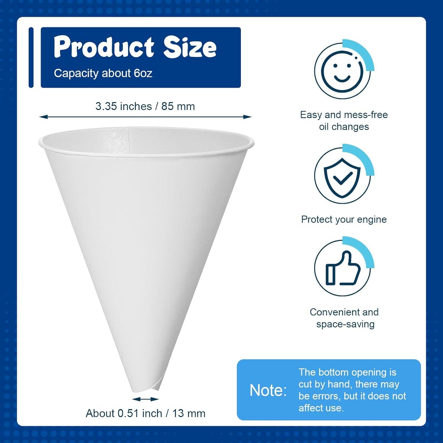 25 Embudos de Papel Desechables SiliFine 177 ml para Aceite