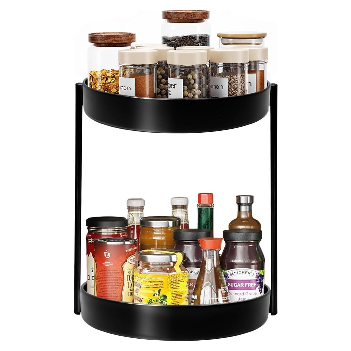 Organizador Giratorio de Metal Lazy Susan 2 Niveles 30 cm