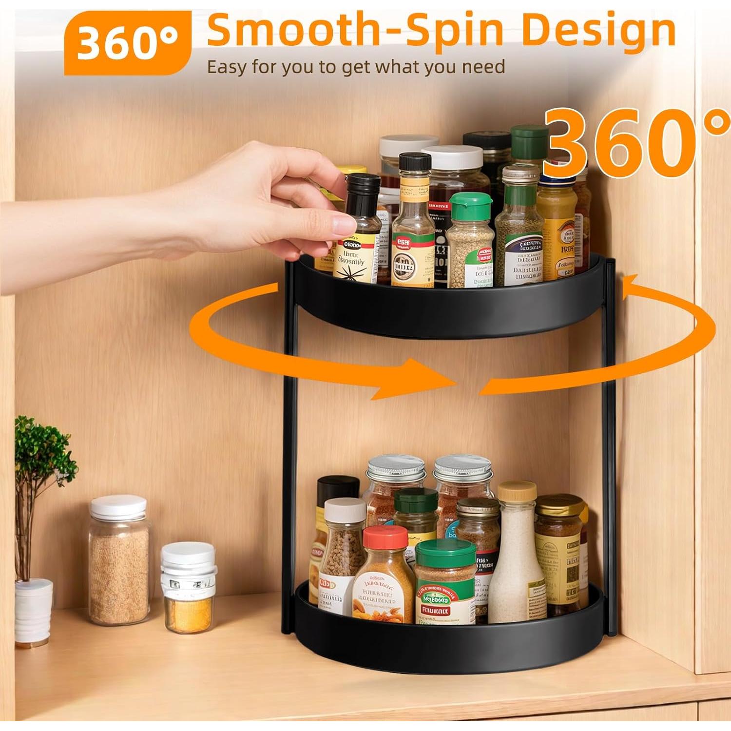 Organizador Giratorio de Metal Lazy Susan 2 Niveles 30 cm