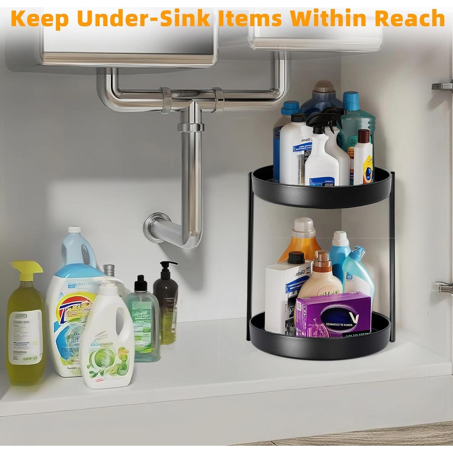 Organizador Giratorio de Metal Lazy Susan 2 Niveles 30 cm