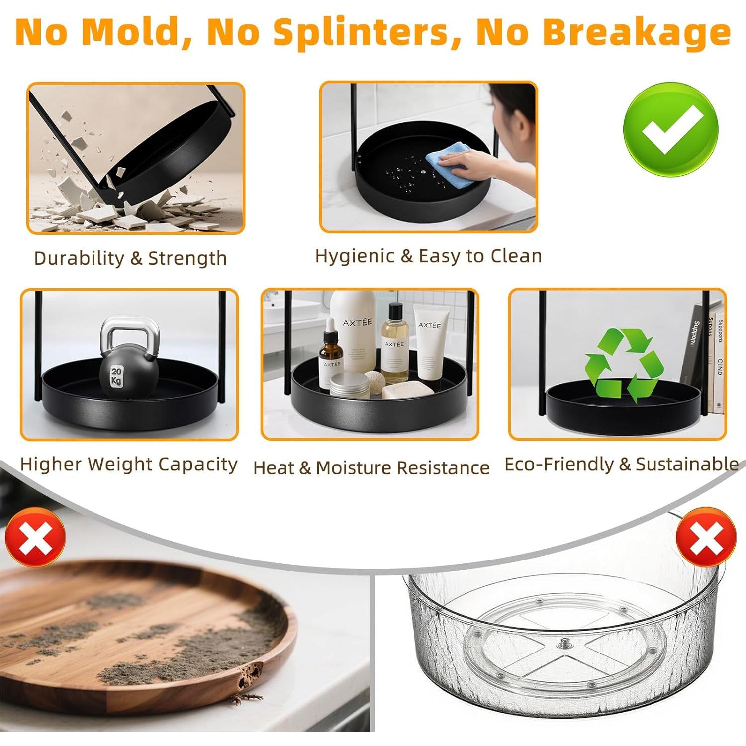 Organizador Giratorio de Metal Lazy Susan 2 Niveles 30 cm