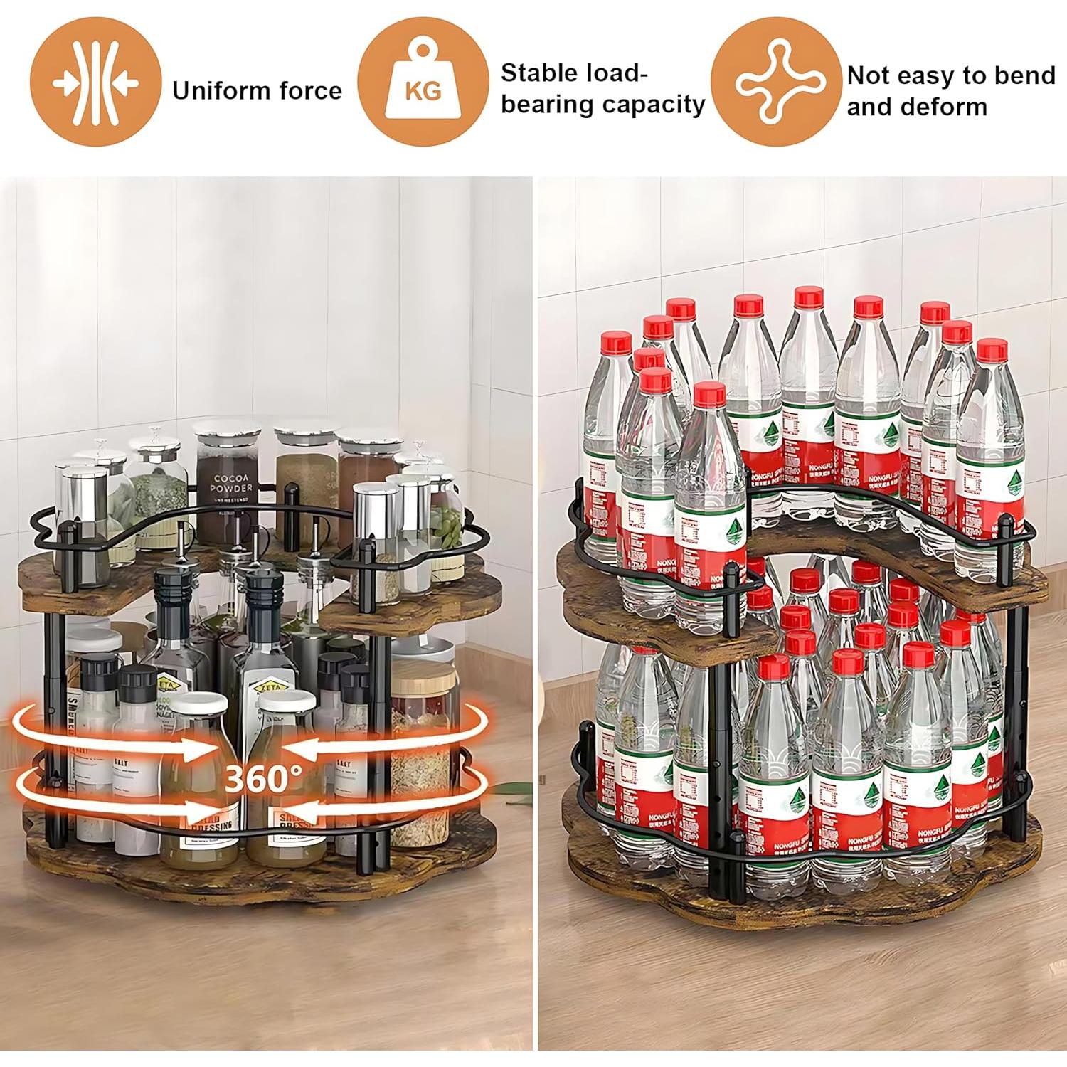 Organizador giratorio Petyoung 2 niveles para especias 30x30 cm