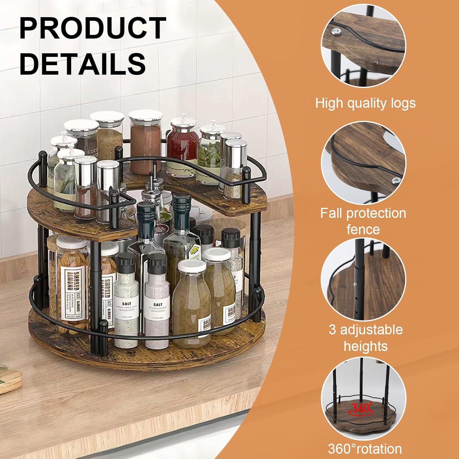 Organizador giratorio Petyoung 2 niveles para especias 30x30 cm