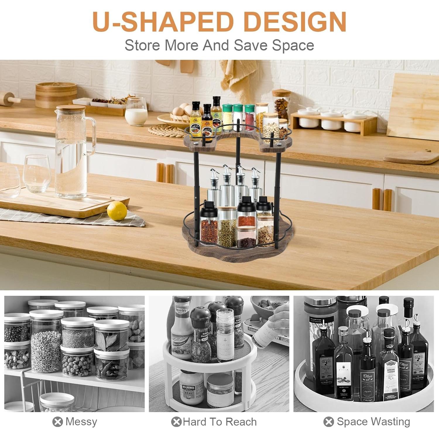 Organizador giratorio Petyoung 2 niveles para especias 30x30 cm