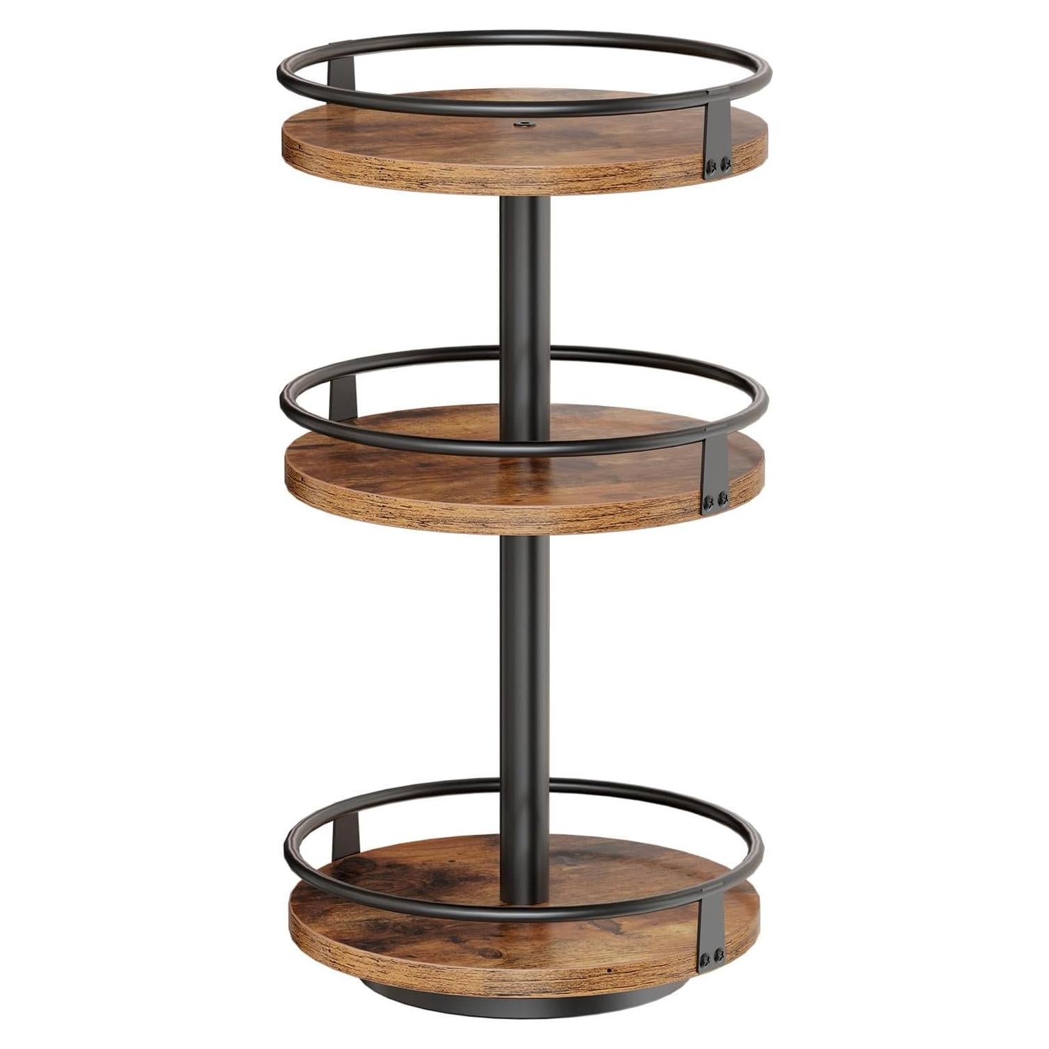 Estante Giratorio para Especias HOOBRO 3 Niveles 360° Marrón