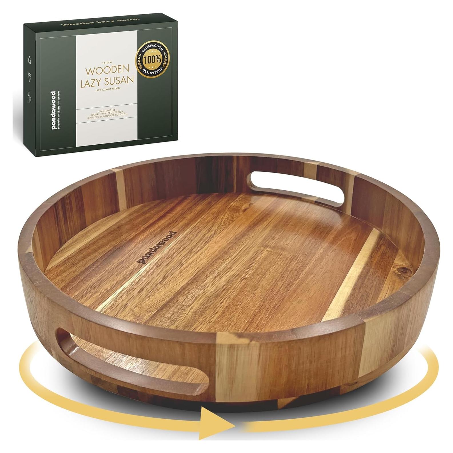 Lazy Susan de Madera 30.48 cm PANDAWOOD - Organizador Giratorio