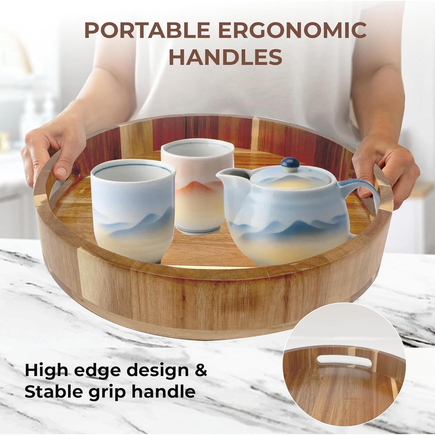 Lazy Susan de Madera 30.48 cm PANDAWOOD - Organizador Giratorio