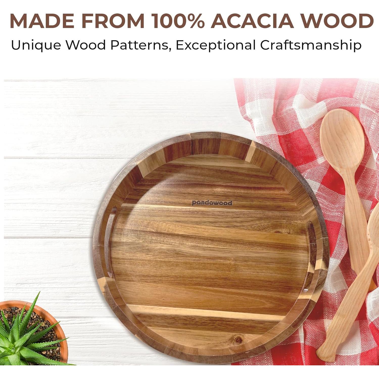 Lazy Susan de Madera 30.48 cm PANDAWOOD - Organizador Giratorio