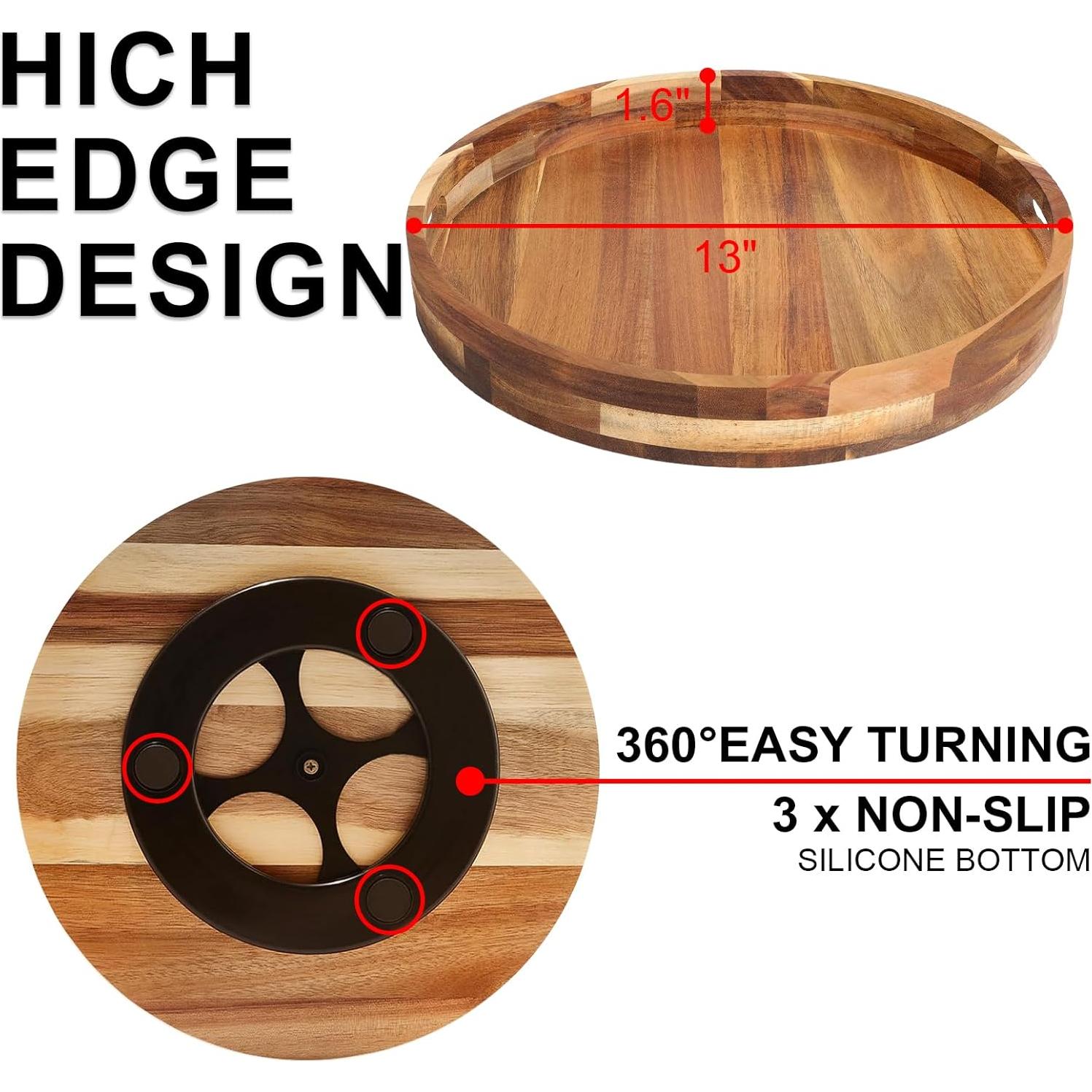 Susan perezoso de madera de acacia Sholramo 30.48 cm - Organizador de especias