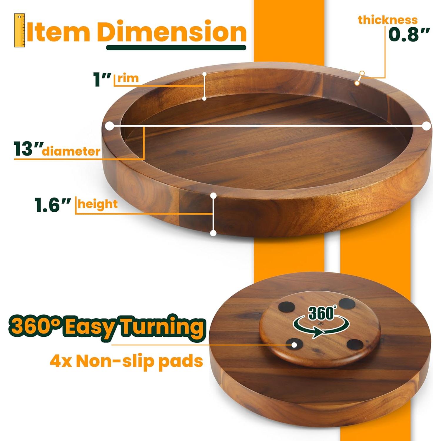 Organizador Giratorio de Madera Tidita 33 cm para Cocina