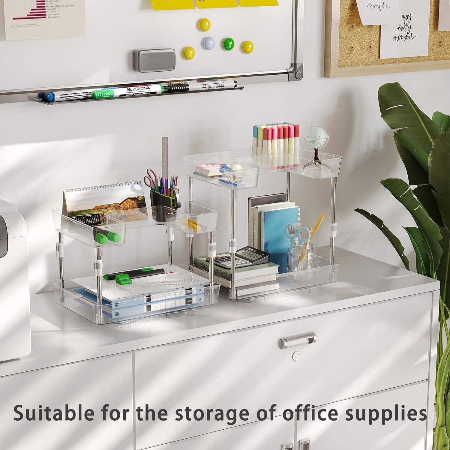 Organizador de especias giratorio Spormmkuy 2 niveles ajustables